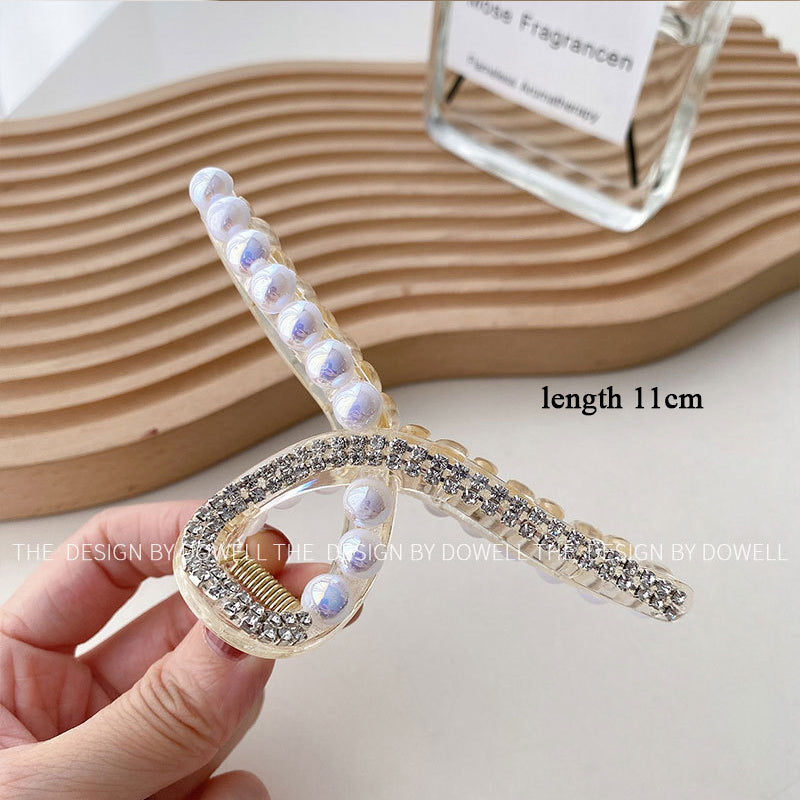 Elegant Big Pearl Hair Claws for Women