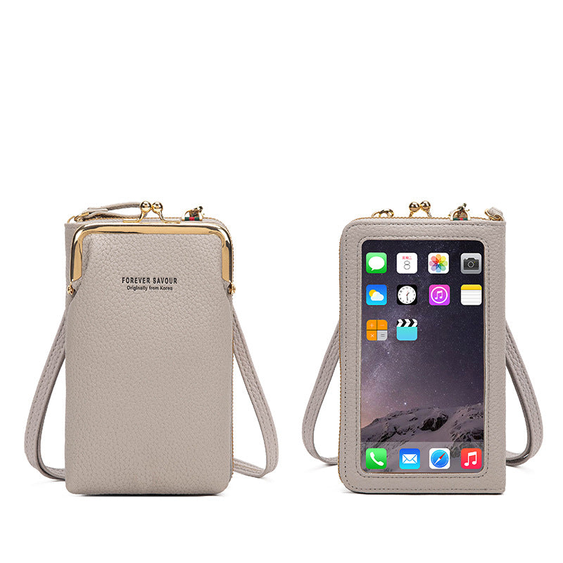 Soft Leather Women's Touch Screen Mobile & Cards Wallet Bag