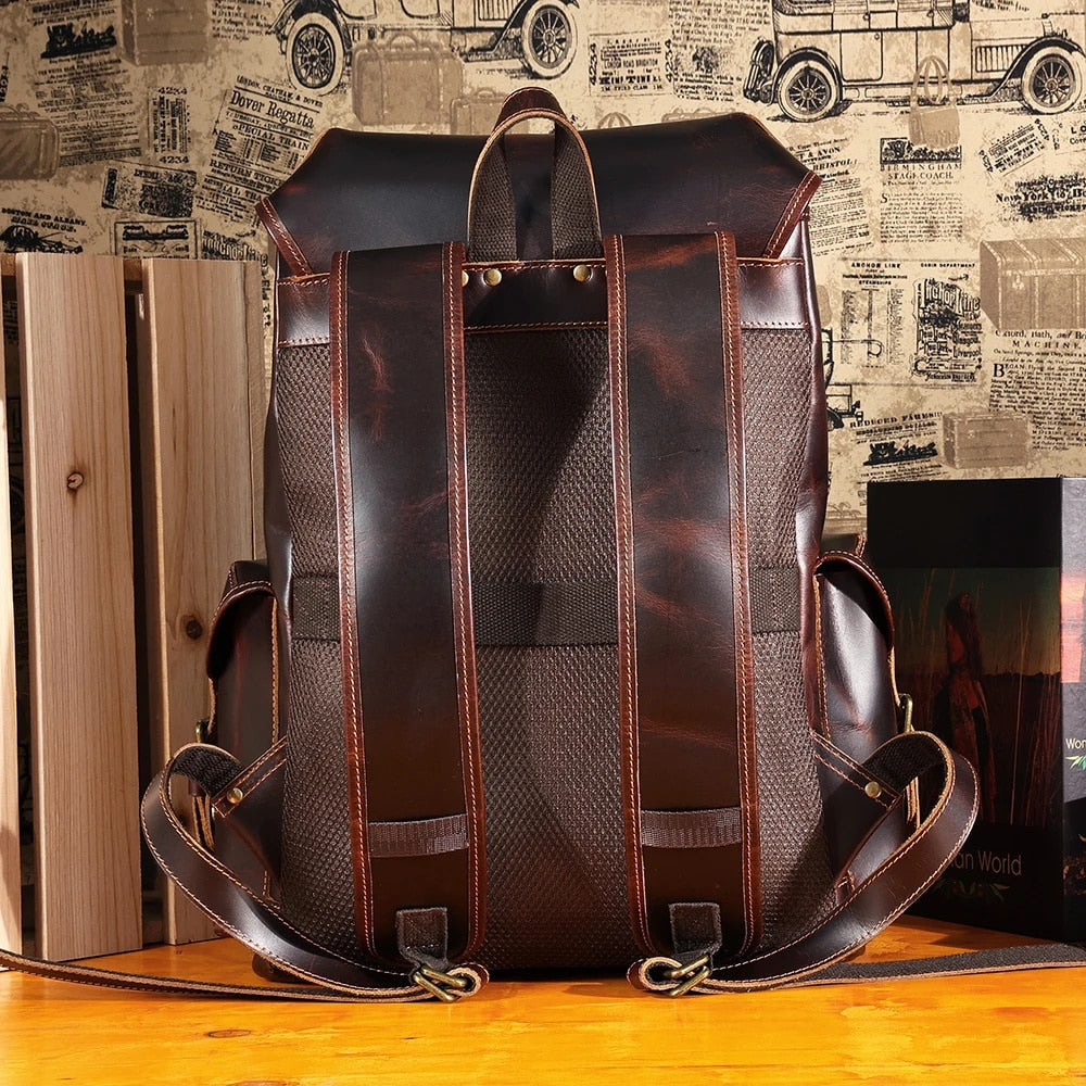 Large Leather Travel & Casual Shoulder Bag with Multi Pocket.