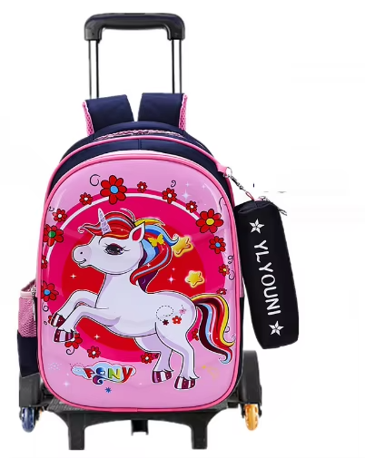 Waterproof School Trolley Backpack with Wheels for Boys & Girls – Wheeled School Bag & Trolley Bag