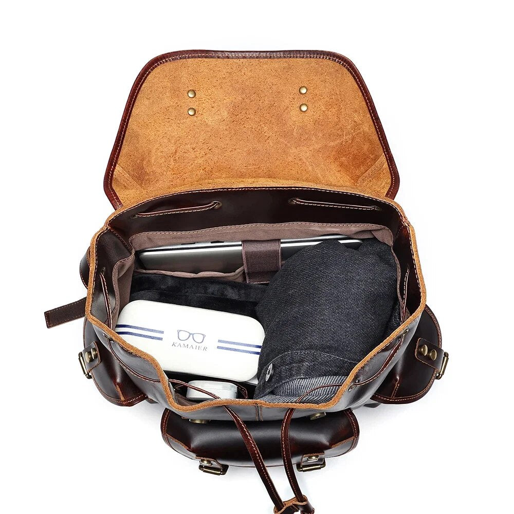 Large Leather Travel & Casual Shoulder Bag with Multi Pocket.