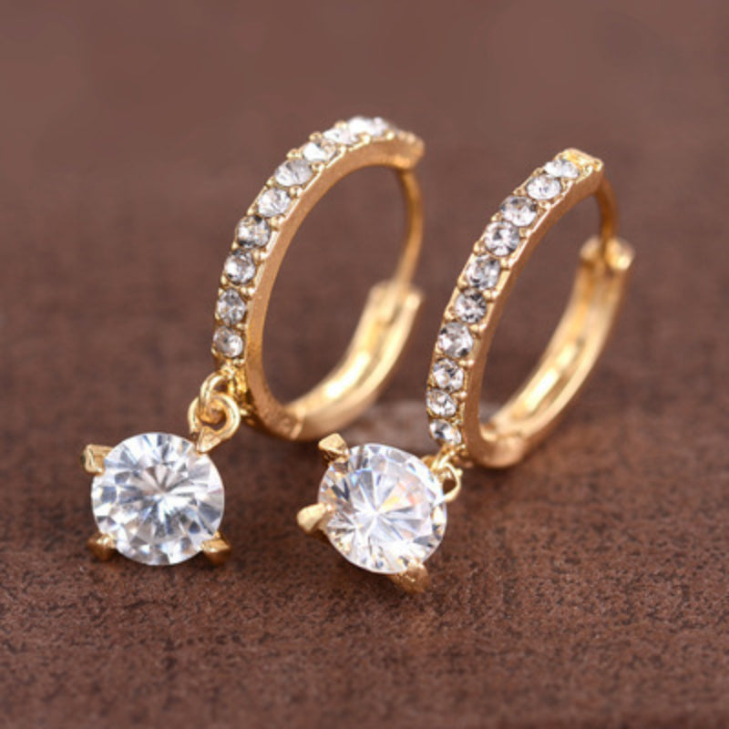 Gold Plated Zircon Earrings