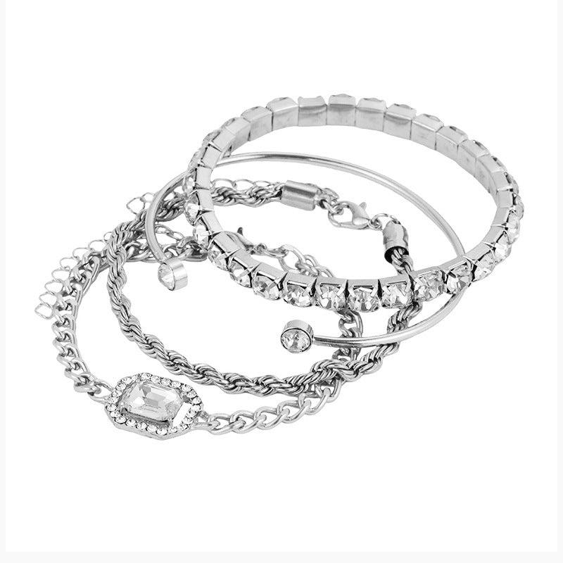 Multi Layer Chains Bracelet Jewelry (4Pcs)