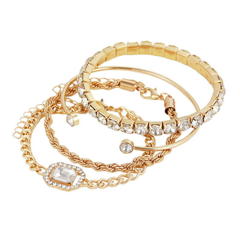 Multi Layer Chains Bracelet Jewelry (4Pcs)