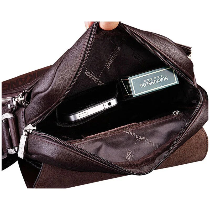 Sac à bandoulière en cuir PU pour hommes 