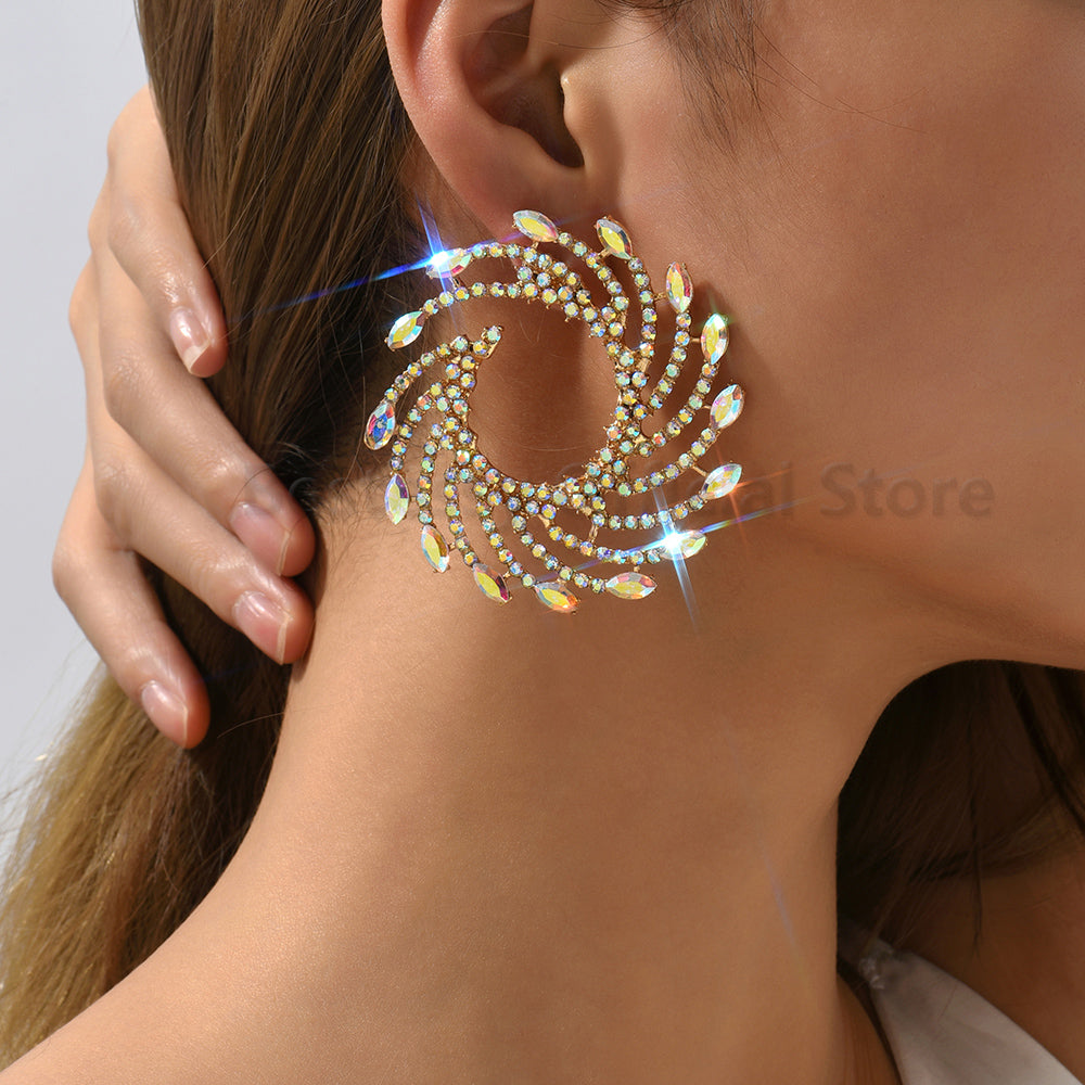 Crystal Round Hoop Earrings