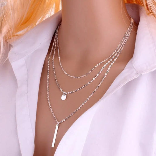 Three Layers Women Chain Necklace