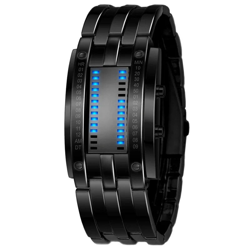 Unique Creative Binary Matrix LED Bracelet Style Waterproof Watch