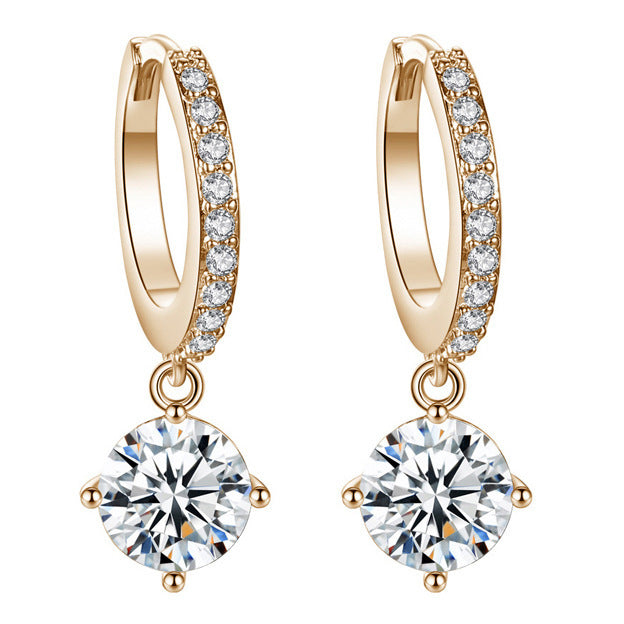 Gold Plated Zircon Earrings