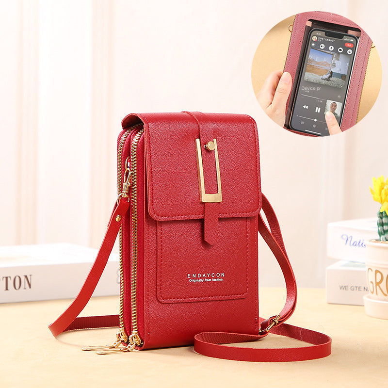 Soft Leather Women's Touch Screen Mobile & Cards Wallet Bag