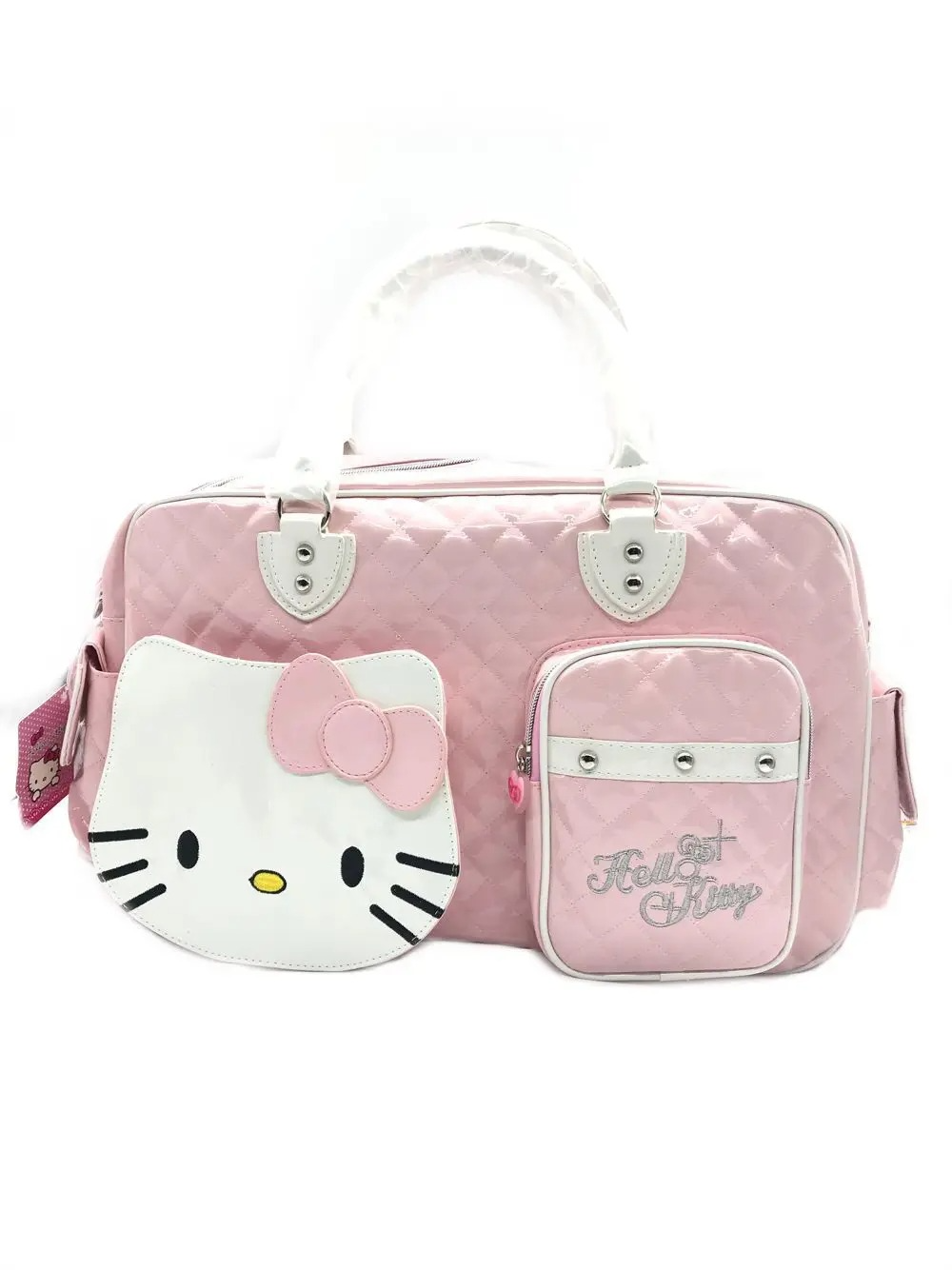 Hello Kitty PU Leather Crossbody Bag – Large Capacity Pink Shoulder Handbag for Teens, Women