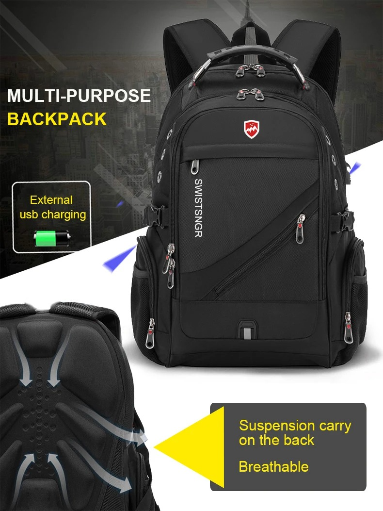 Laptop Backpack for Men & Women – Oxford Anti-Theft Travel Rucksack with USB, Large Capacity Bag