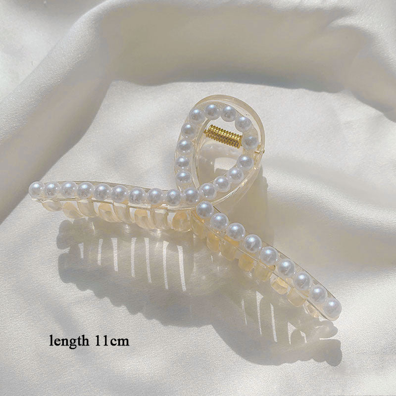 Elegant Big Pearl Hair Claws for Women