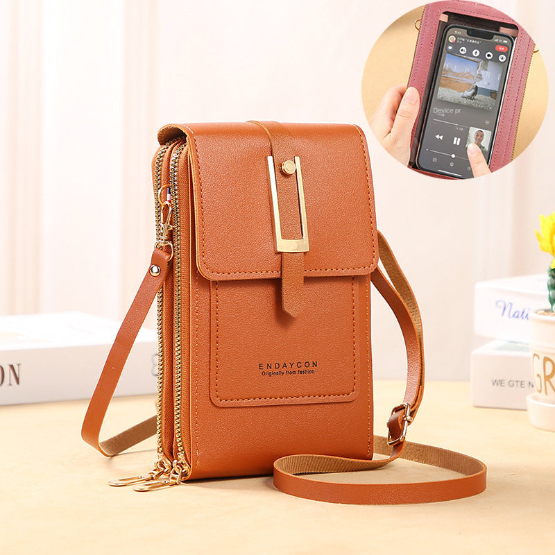 Soft Leather Women's Touch Screen Mobile & Cards Wallet Bag