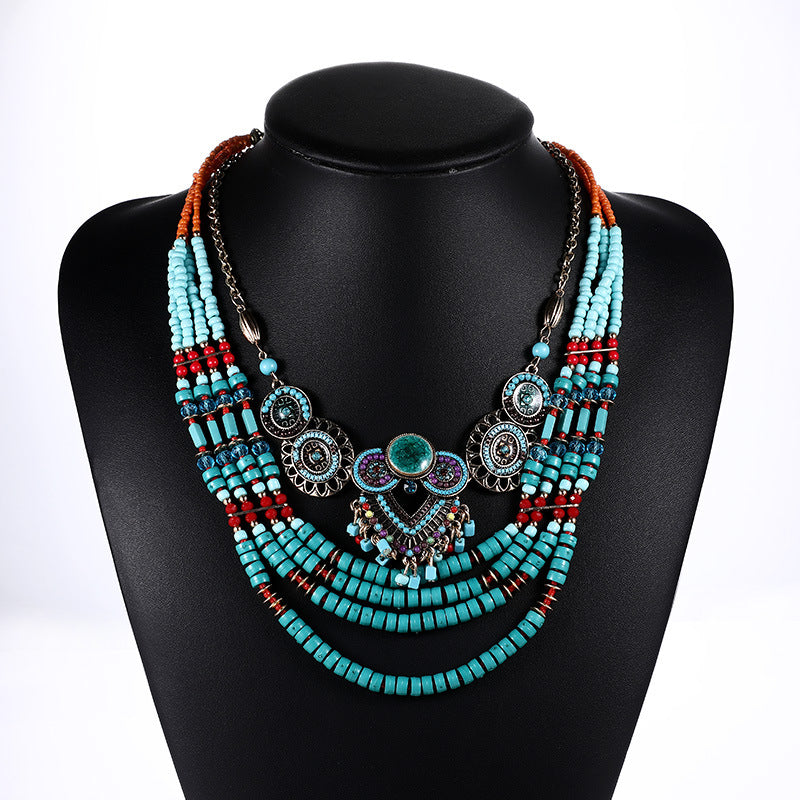 Boho Women 60cm Ethnic Multilayer Necklace