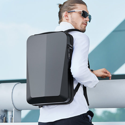 Men’s Hard Shell Waterproof Business Laptop Backpack – 15.7” Anti-Theft Travel Bag with Lock