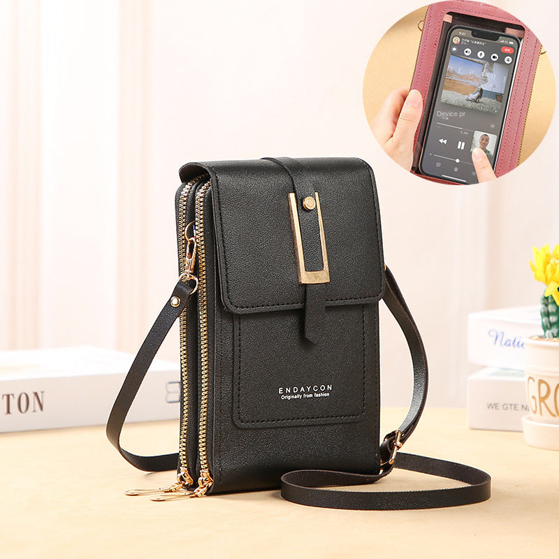 Soft Leather Women's Touch Screen Mobile & Cards Wallet Bag