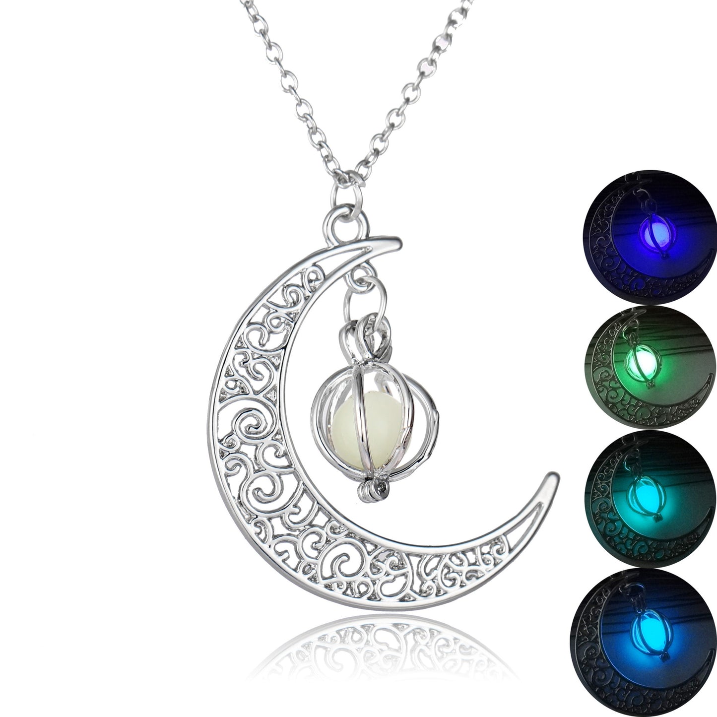 Natural Glowing Stone Healing Necklace with Luminous Pendant