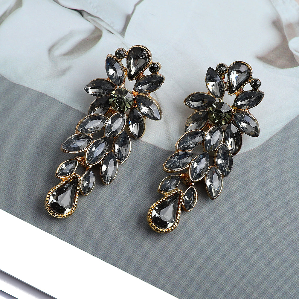 Emo Leaves Crystal Earrings