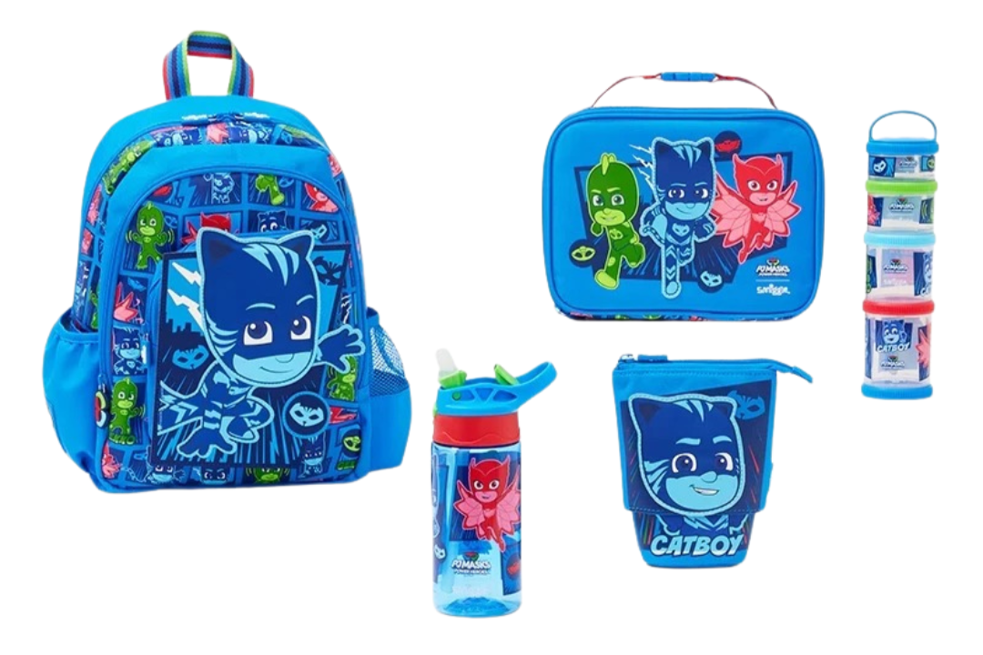 PJMASKS Backpack & Stationery Gift Set – Kids School Bag + Lunch Box (Smiggle Style)
