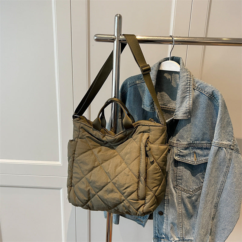 Women’s Nylon Crossbody Tote – Fashion Commuter Shoulder Bag with Soft Handle