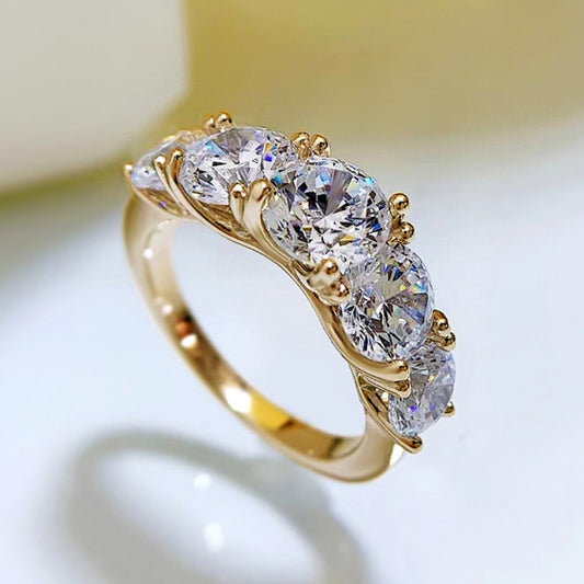 5 Stone Moissanite Sparkling Wedding