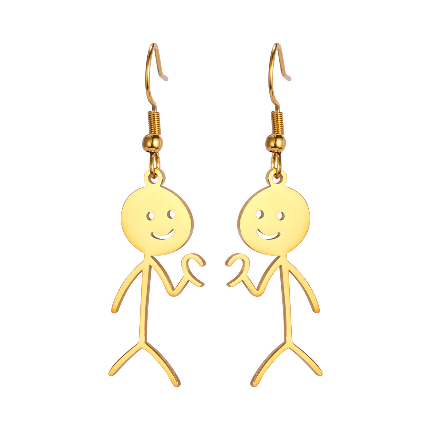 Steel Cut Hollowed Cartoon Earrings