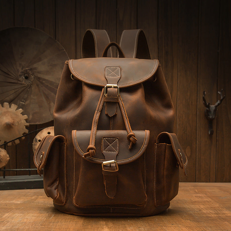 Handmade Genuine Leather Retro Backpack