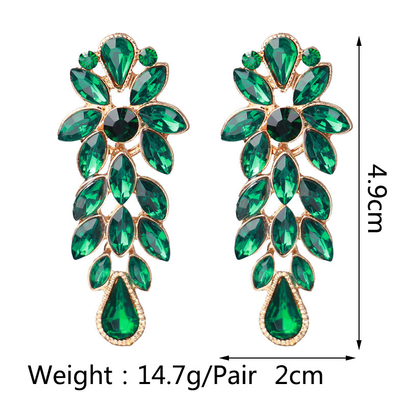 Emo Leaves Crystal Earrings