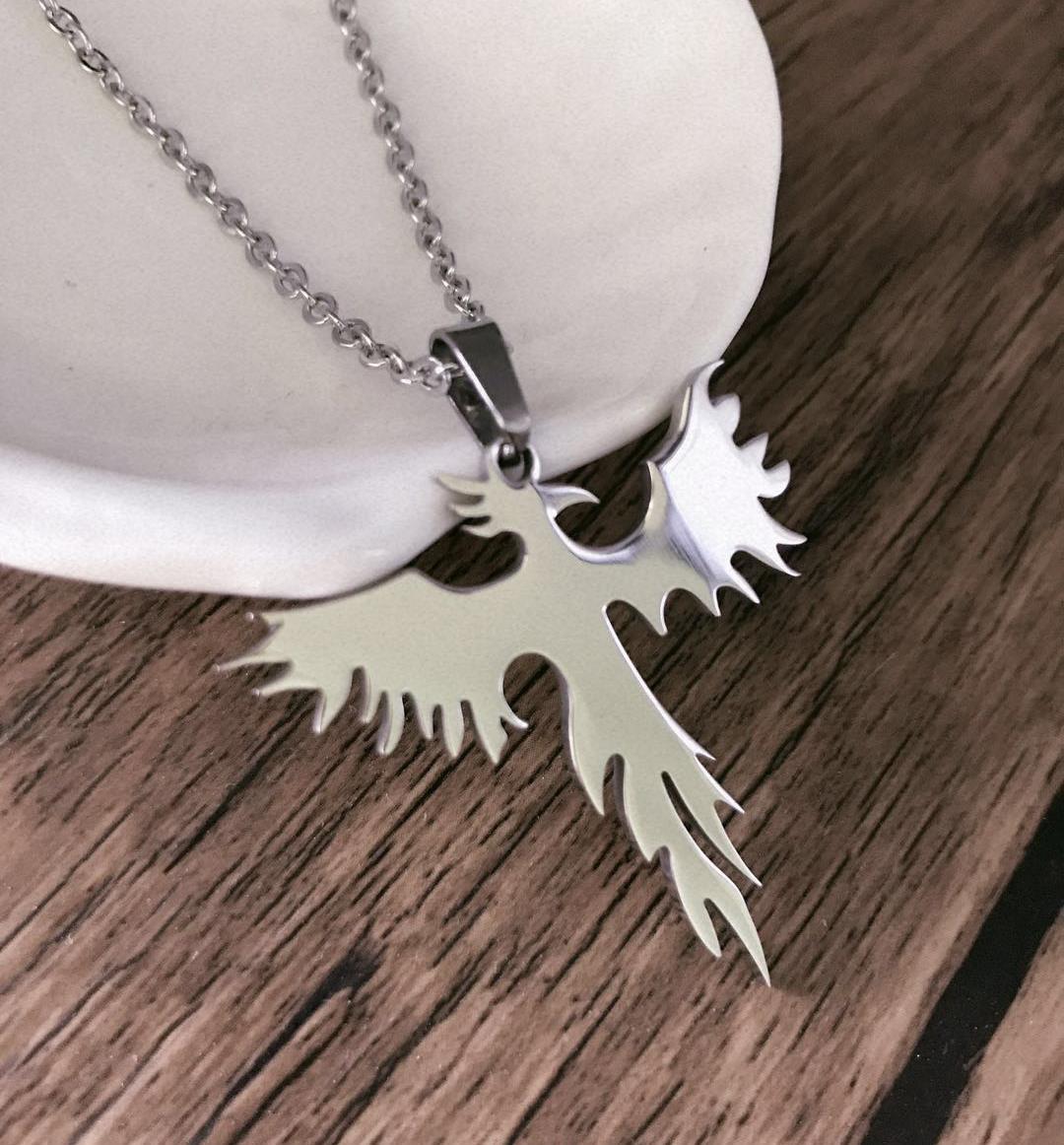 Stainless Steel Phoenix Bird Pendant Necklace Animal Necklace