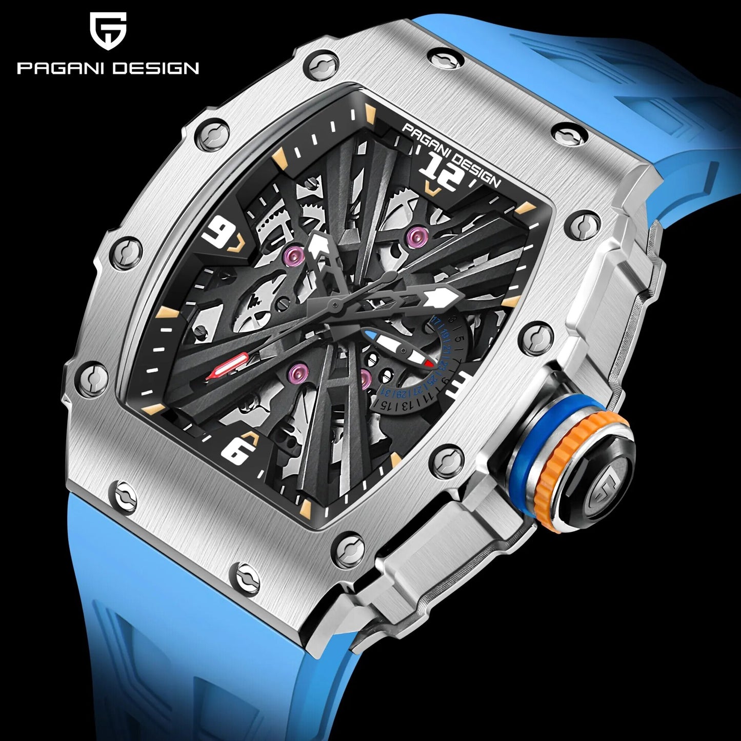 Japan VH65 PAGANI Luxury Men's Quartz Silicone Luminous Watch