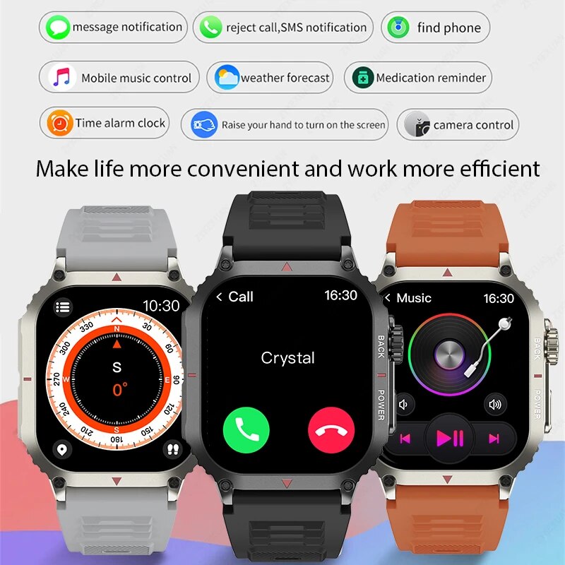 Wireless Charging Touch Screen Apple & Android Smart Watch for Men & Women