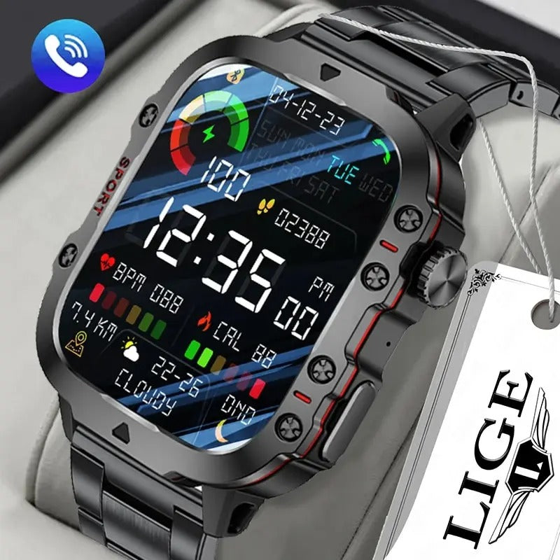 LIGE Bluetooth Sports Fitness Waterproof Smartwatch 420mAH.