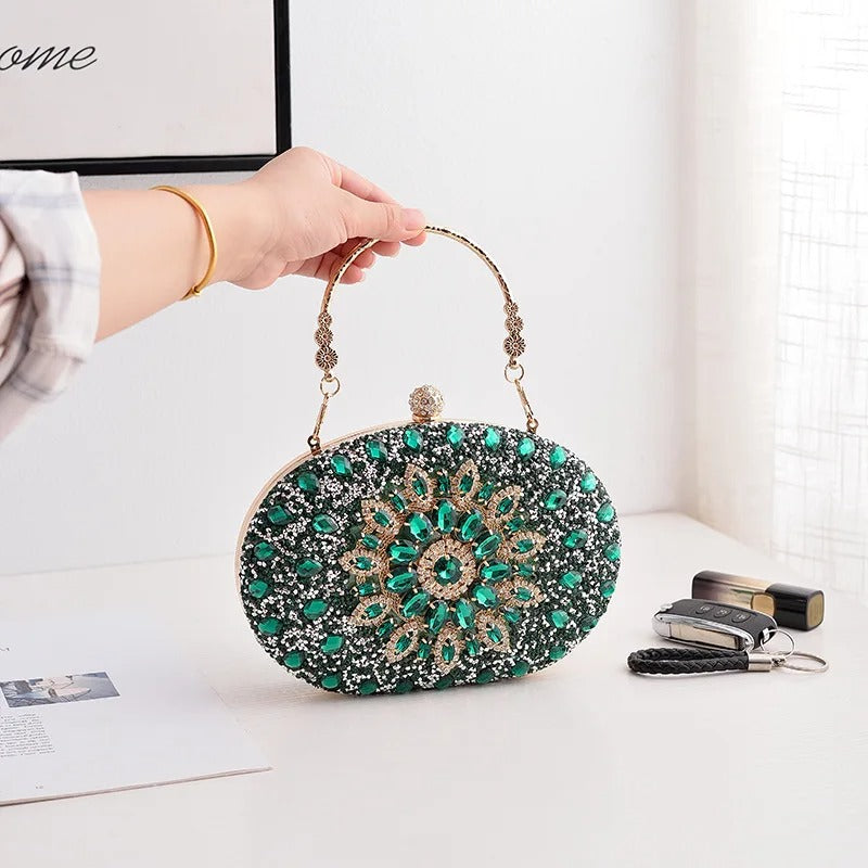 Small Women Luxury Party Round Clutch