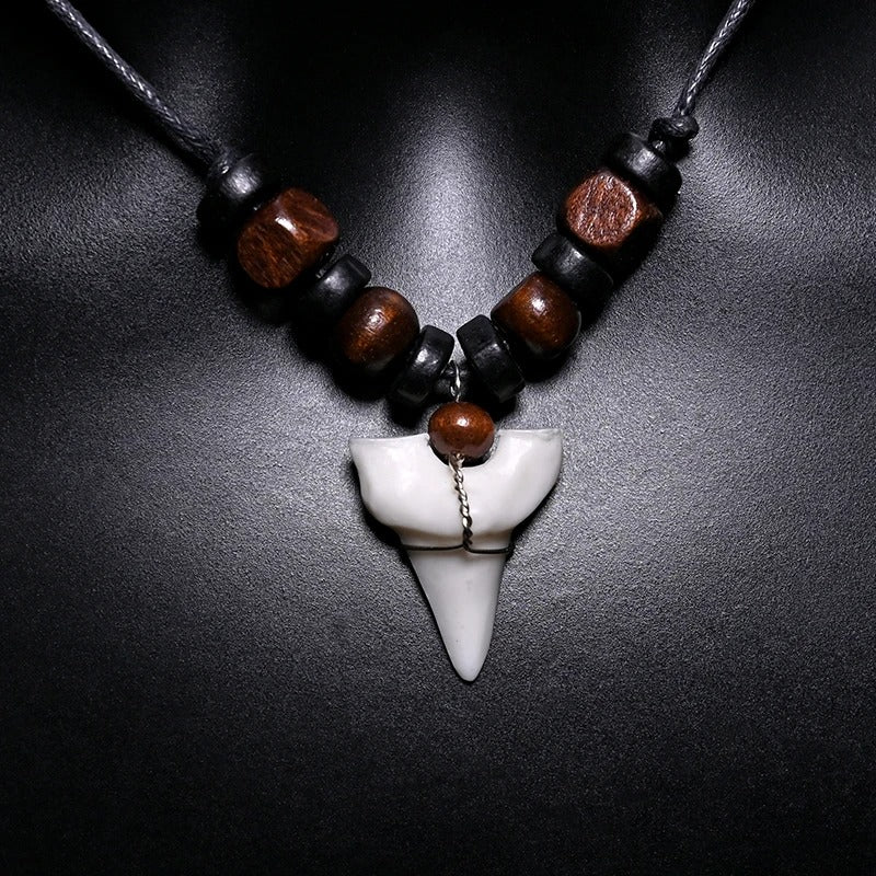 Handmade Surfer Jewelry Imitation Shark Teeth Pendant Necklace