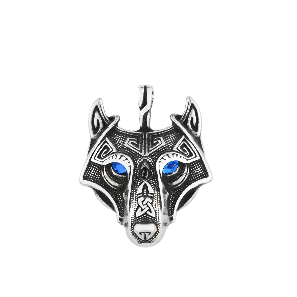 Vintage Nordic Celtic Wolf Head Pendant