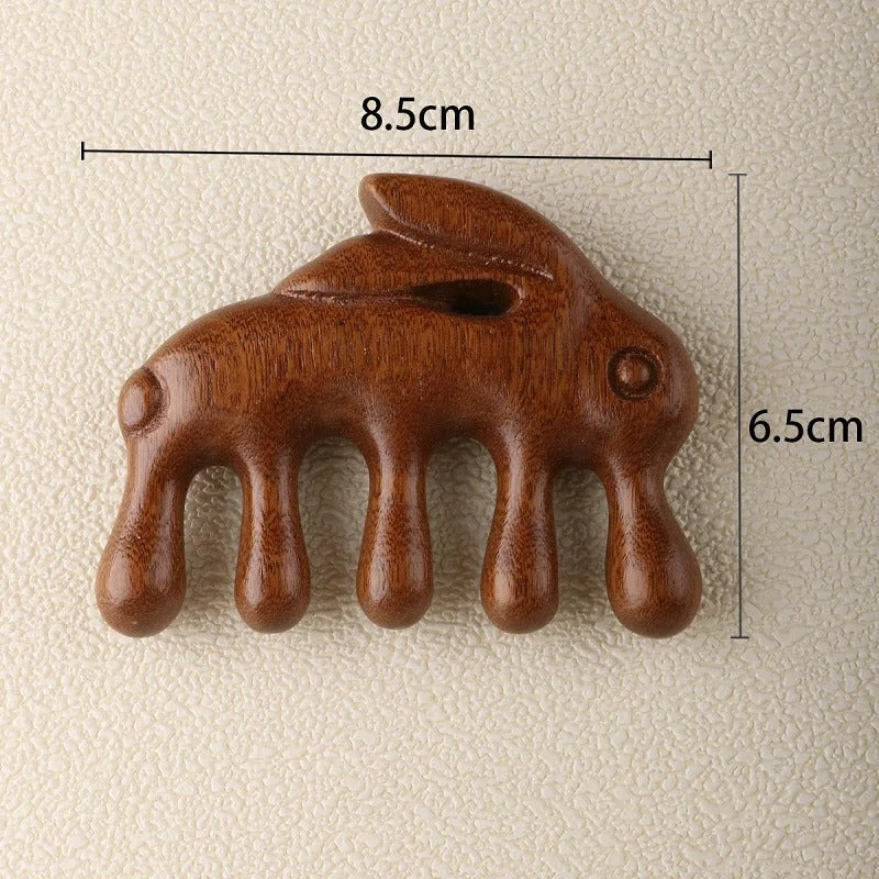 Sandalwood Wooden Scalp and Body Massage Comb – Natural Hair, Head and Body Massager