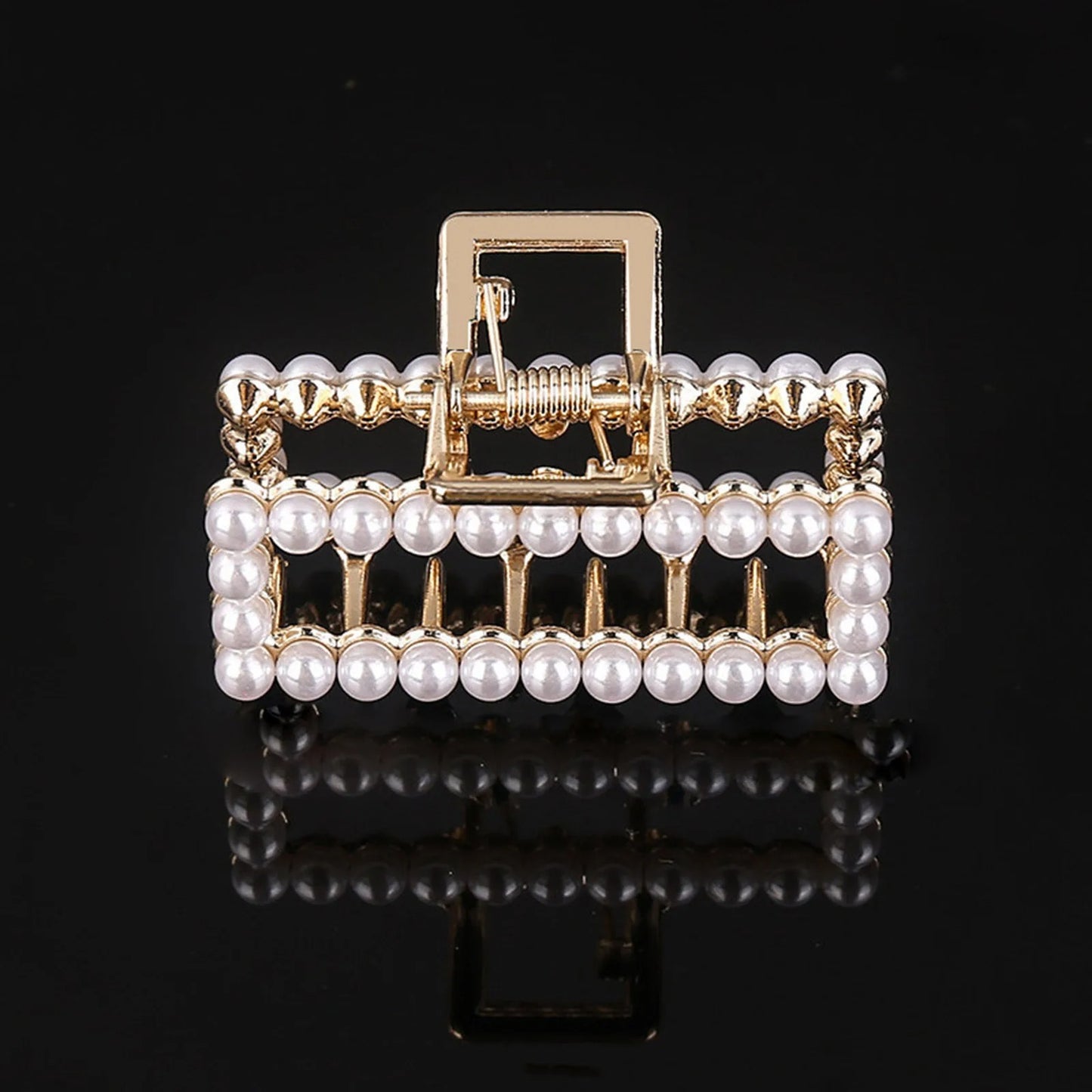 Elegant Metal Pearls Solid Beads Hair Claws