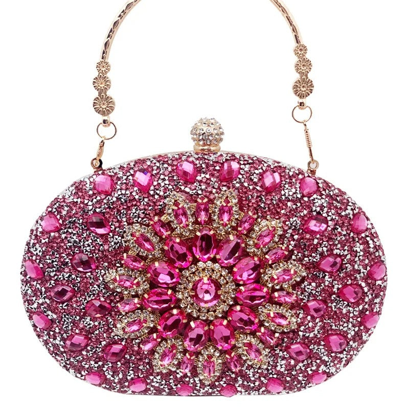 Small Women Luxury Party Round Clutch