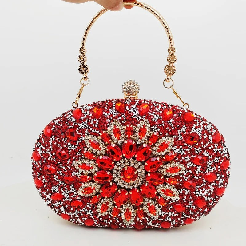 Small Women Luxury Party Round Clutch