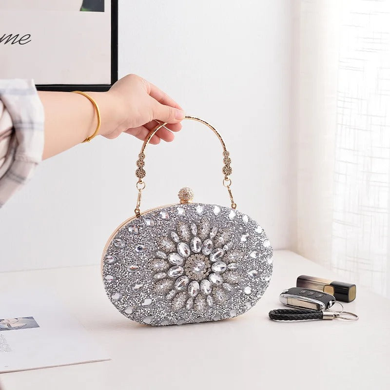 Small Women Luxury Party Round Clutch