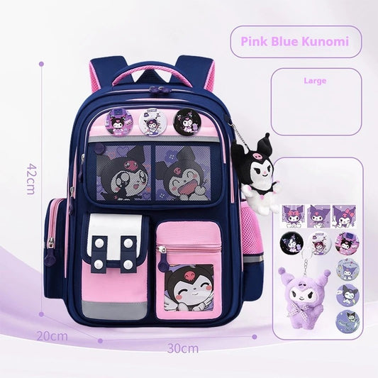 Cinnamoroll & Kuromi Kids School Backpack Set – Cute Anime My Melody Pochacco Bag for Girls, Large Capacity
