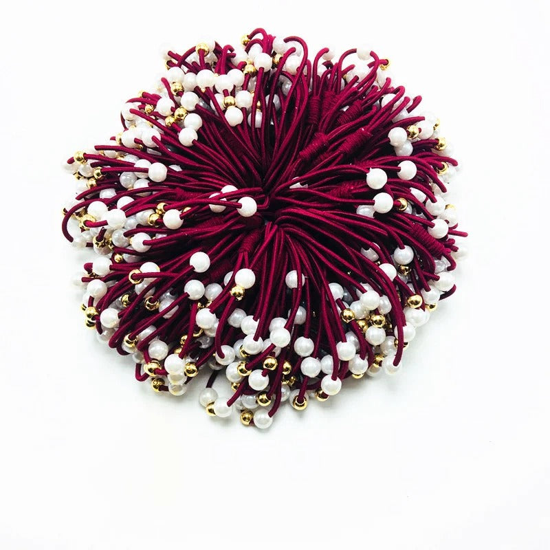 20PCS Fashion Pearls Elastic Hair Ties