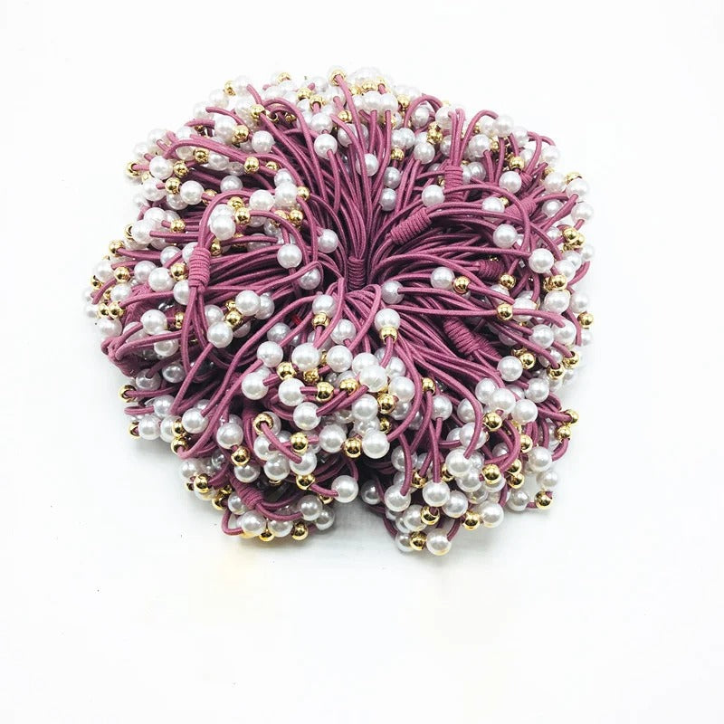 20PCS Fashion Pearls Elastic Hair Ties