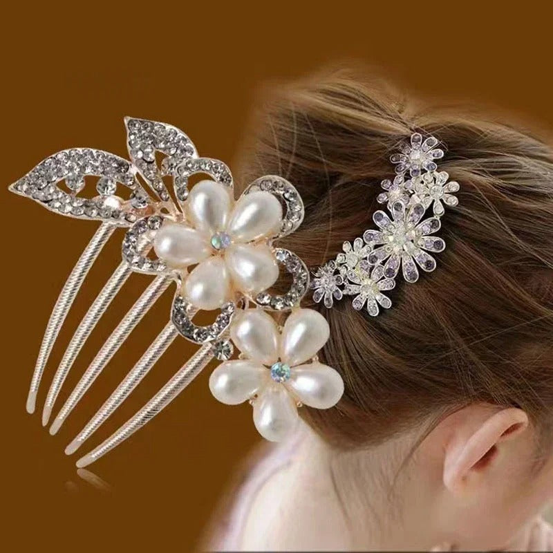 Women Metal Crystal Hair Braiding Clip Barrettes Hairpins for weddings