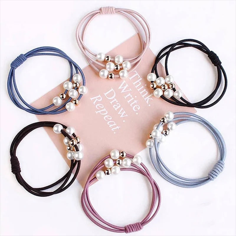 20PCS Fashion Pearls Elastic Hair Ties