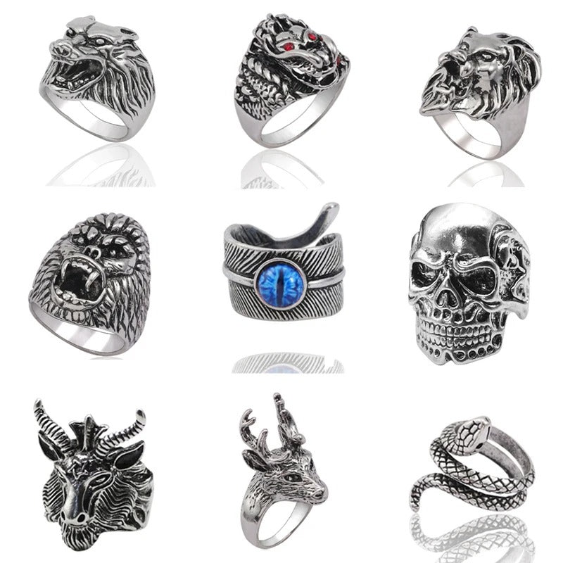 Gothic Punk Ring Men Retro Ring Jewelry