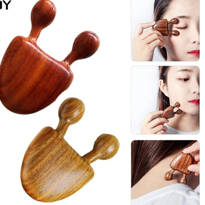 Sandalwood Eye & Face Massager – Natural Gua Sha Tool