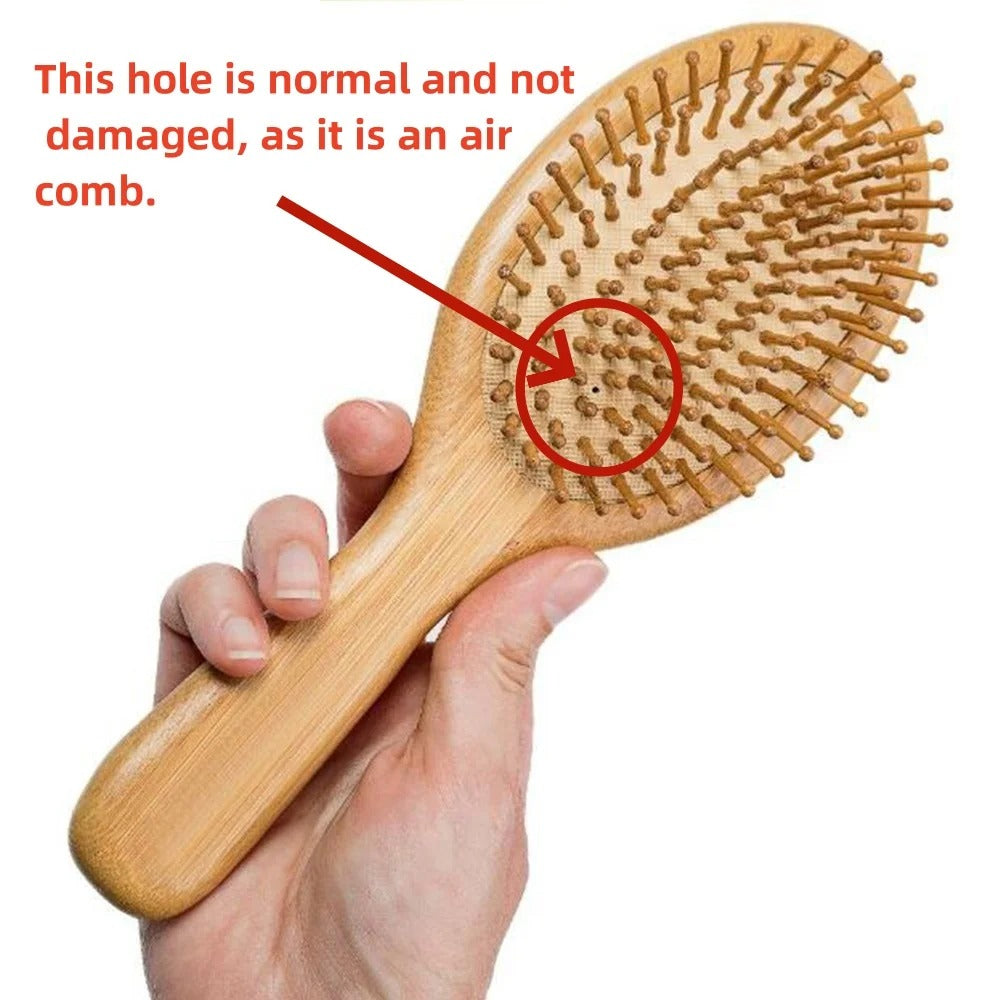 Bamboo Wood Paddle Hair Brush – Scalp Massage & Hair Care Comb