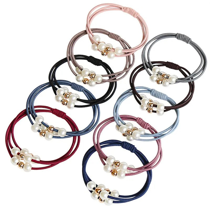 20PCS Fashion Pearls Elastic Hair Ties